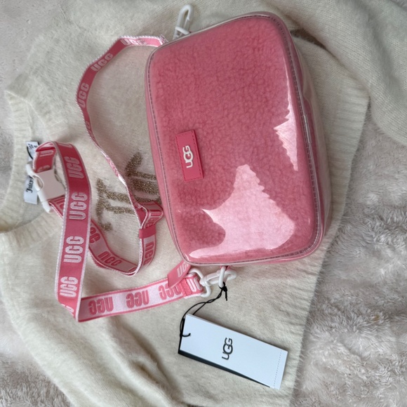 NWT Ugg Rare Pink! Janey ll Clear - shearling purse - Picture 4 of 7